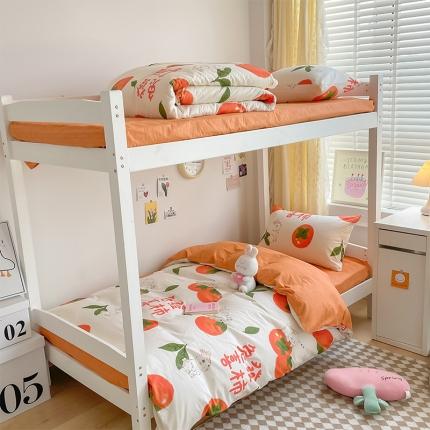 91家纺网 家纺一手货源 找家纺 金鑫汇 2023新款全棉宿舍印花三件套 发财兔