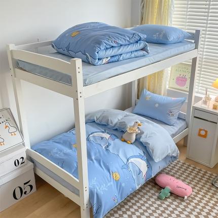 91家纺网 家纺一手货源 找家纺 金鑫汇 2023新款全棉宿舍印花三件套 海洋世界