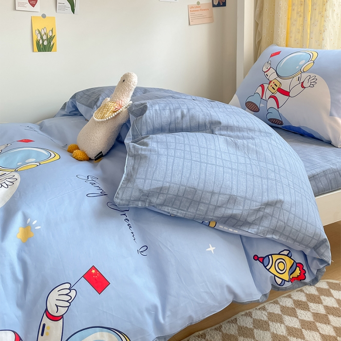 91家纺网 家纺一手货源 找家纺 （总）金鑫汇 2023新款全棉宿舍印花三件套