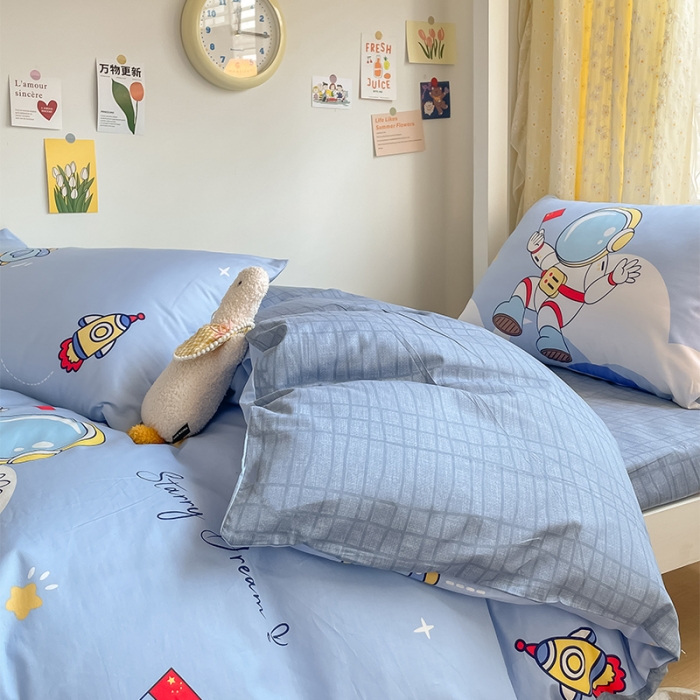 91家纺网 家纺一手货源 找家纺 （总）金鑫汇 2023新款全棉宿舍印花三件套