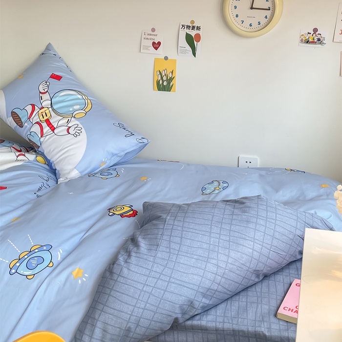 91家纺网 家纺一手货源 找家纺 （总）金鑫汇 2023新款全棉宿舍印花三件套