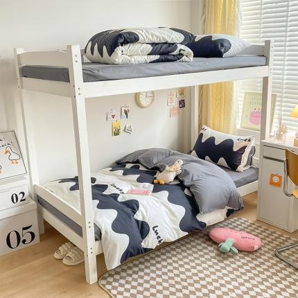 金鑫汇 2023新款全棉宿舍印花三件套 波浪世界