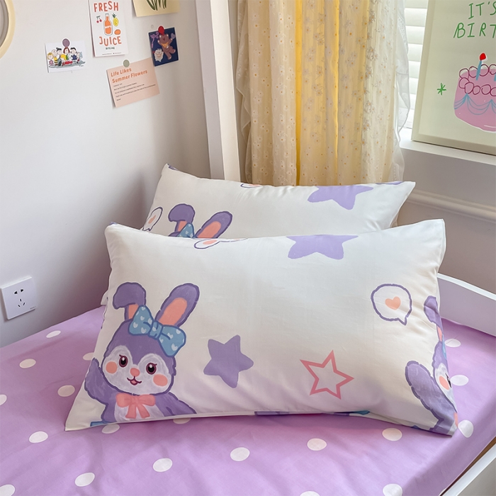 91家纺网 家纺一手货源 找家纺 金鑫汇 2023新款全棉宿舍印花三件套 梦幻兔