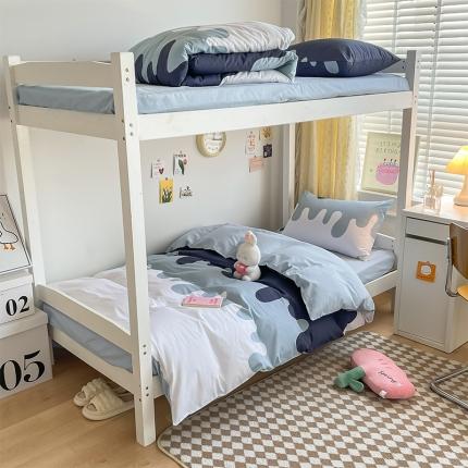 金鑫汇 2023新款全棉宿舍印花三件套 奶油蓝