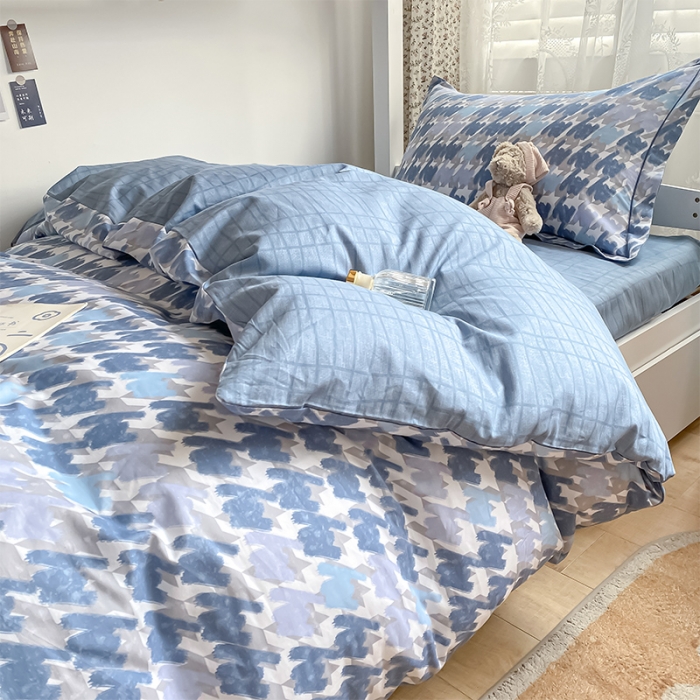 91家纺网 家纺一手货源 找家纺 金鑫汇 2023新款全棉宿舍印花三件套 千与千寻