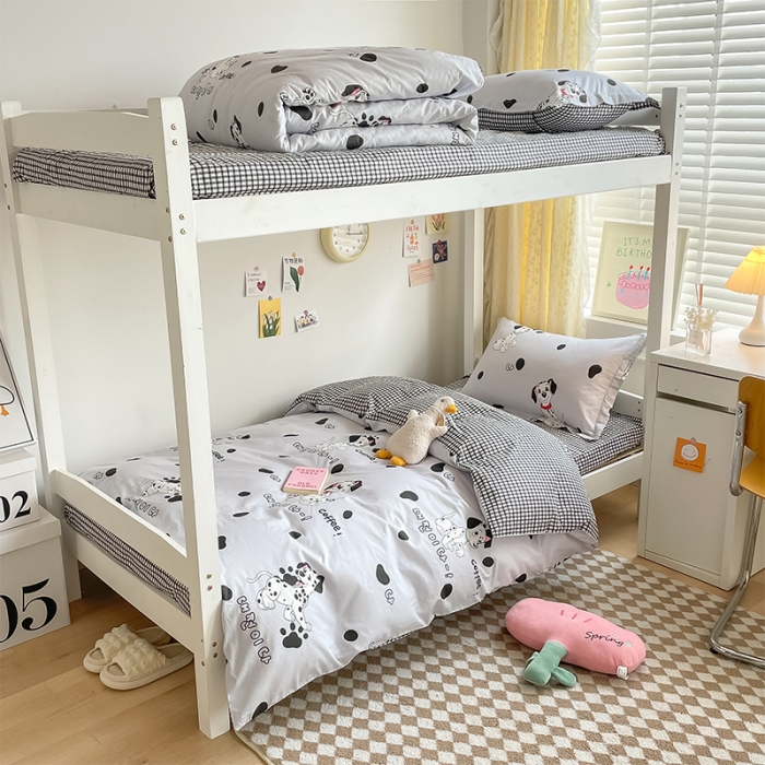 91家纺网 家纺一手货源 找家纺 金鑫汇 2023新款全棉宿舍印花三件套 小可爱