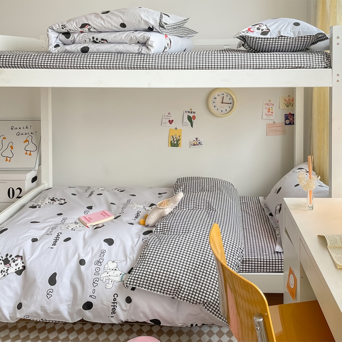 91家纺网 家纺一手货源 找家纺 金鑫汇 2023新款全棉宿舍印花三件套 小可爱