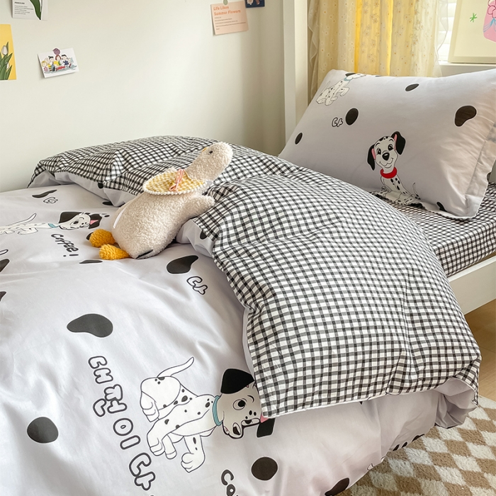 91家纺网 家纺一手货源 找家纺 金鑫汇 2023新款全棉宿舍印花三件套 小可爱