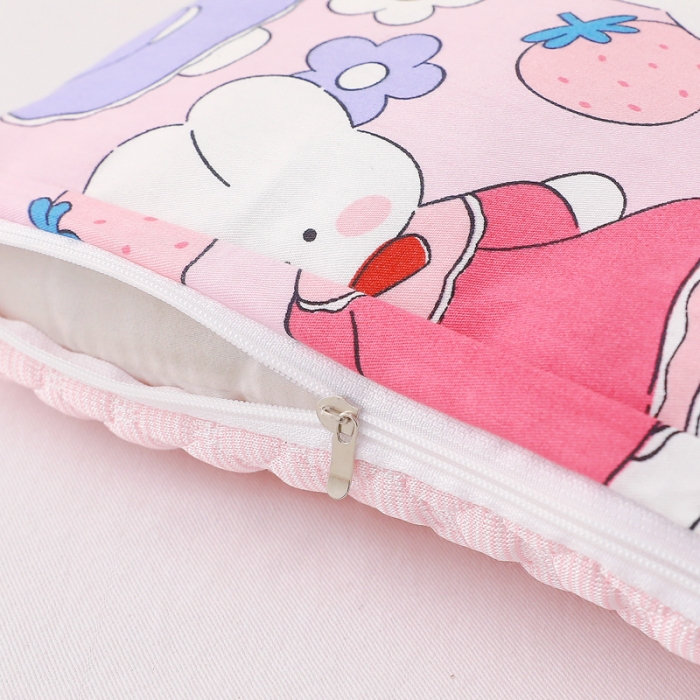 91家纺网 家纺一手货源 找家纺 吉咪兔 2023新款儿童卡通全棉冰豆豆枕 可爱兔子40*60cm拆卸款+珍珠棉枕芯