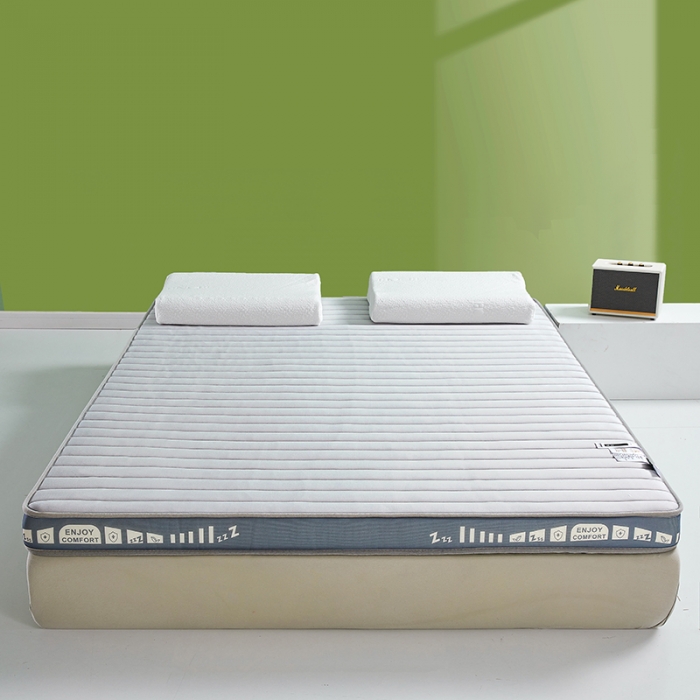 91家纺网 家纺一手货源 找家纺 帛奴家纺 2023新款A类乳胶抗菌记忆棉海绵床垫 条纹灰