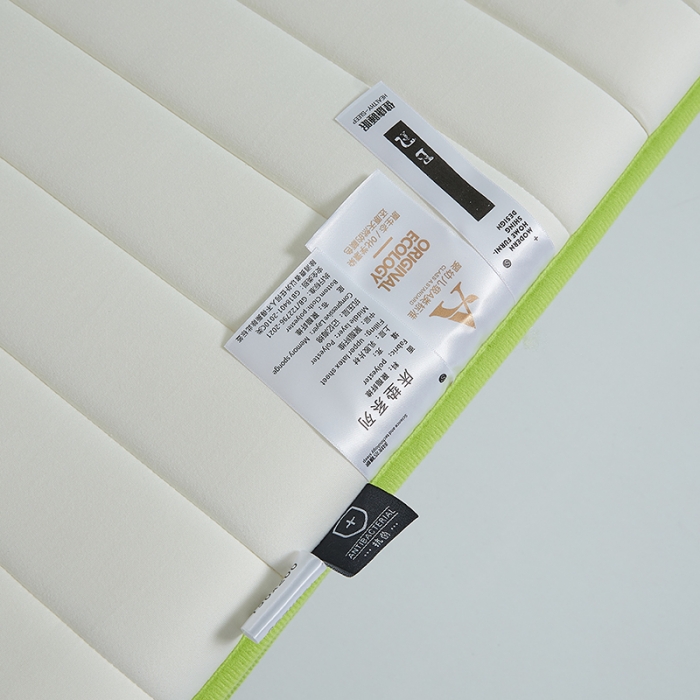 91家纺网 家纺一手货源 找家纺 帛奴家纺 2023新款A类乳胶抗菌记忆棉海绵床垫 条纹绿
