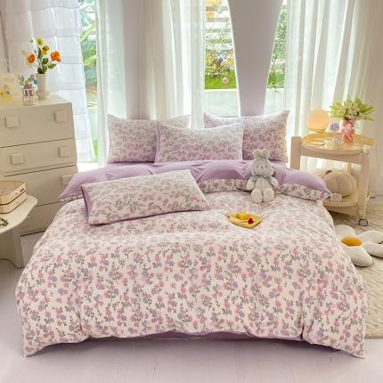 91家纺网 家纺一手货源 找家纺 （总）妖妖家纺 2024新款超柔软糯水洗云朵棉印花四季款四件套