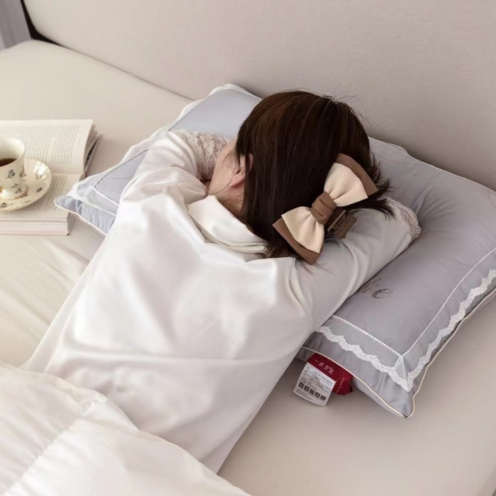 91家纺网 家纺一手货源 找家纺 拾光 2023新款一晚燕窝亲肤枕枕头枕芯系列 黎空灰