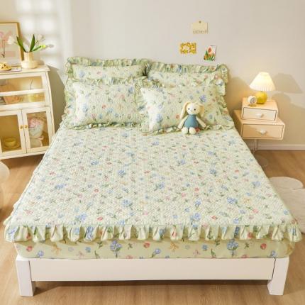 91家纺网 家纺一手货源 找家纺 宜凡 2023新款全棉印花床笠三件套 花溪