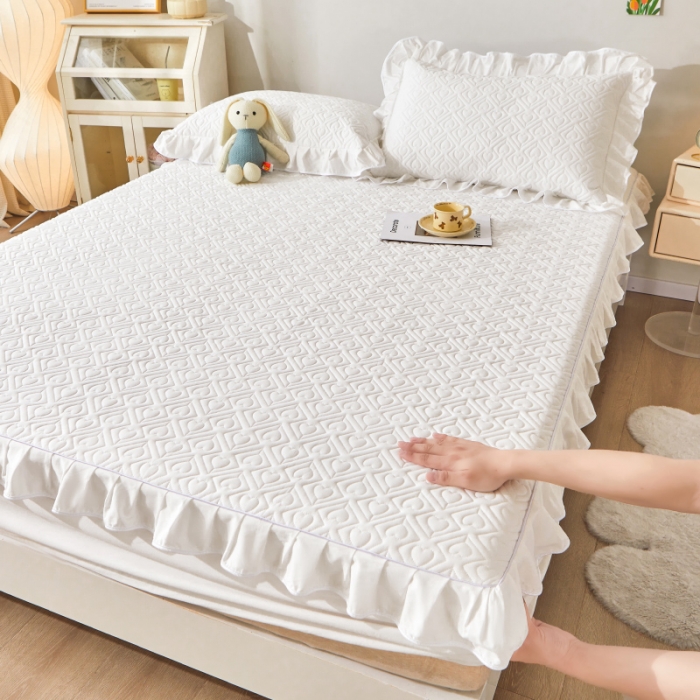 91家纺网 家纺一手货源 找家纺 宜凡 2023新款全棉印花床笠三件套 简白