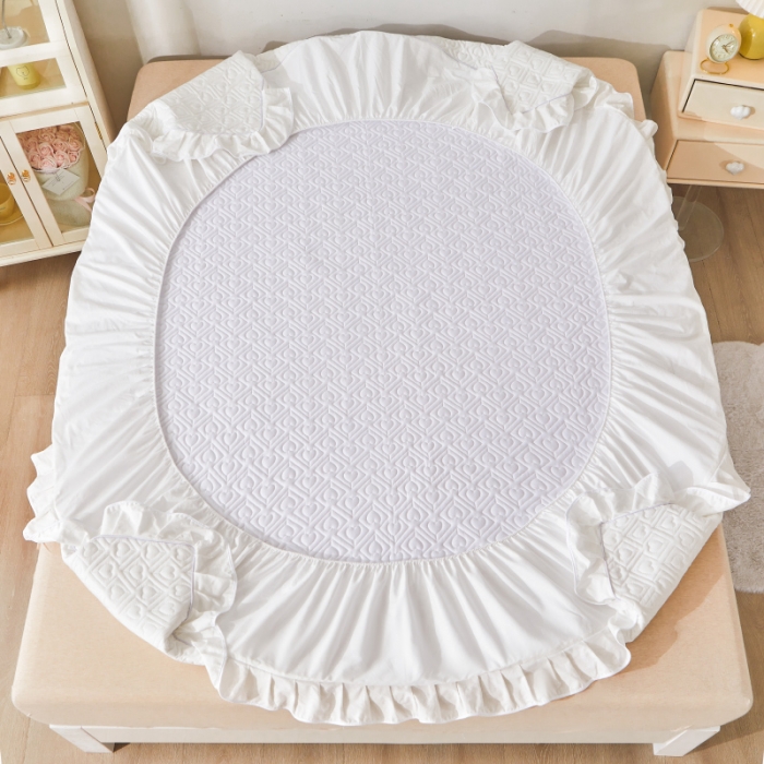 91家纺网 家纺一手货源 找家纺 宜凡 2023新款全棉印花床笠三件套 简白