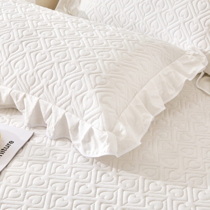 91家纺网 家纺一手货源 找家纺 宜凡 2023新款全棉印花床笠三件套 简白