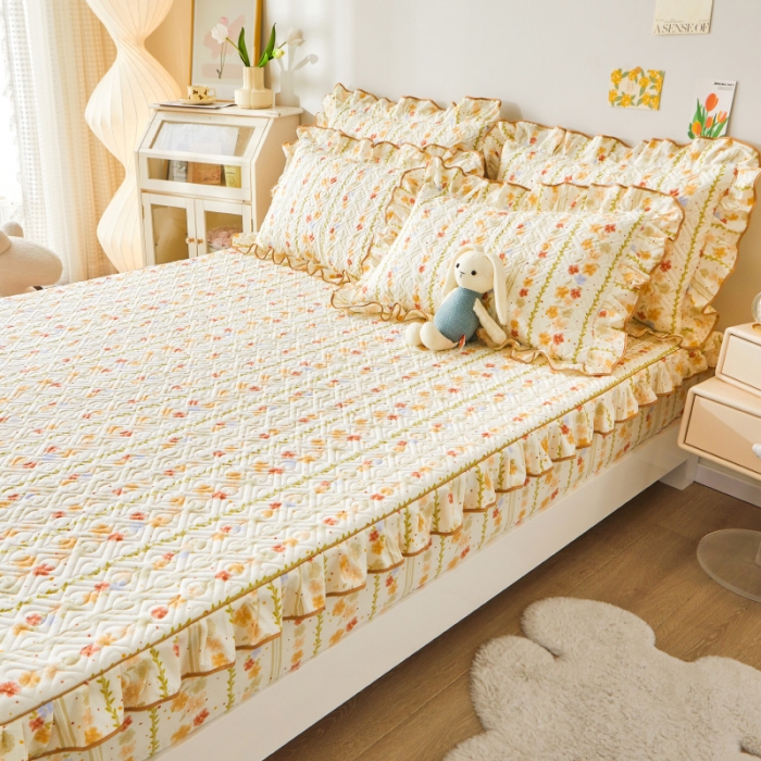 91家纺网 家纺一手货源 找家纺 宜凡 2023新款全棉印花床笠三件套 露西