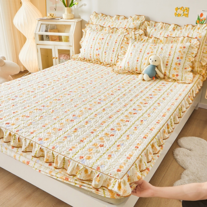 91家纺网 家纺一手货源 找家纺 宜凡 2023新款全棉印花床笠三件套 露西