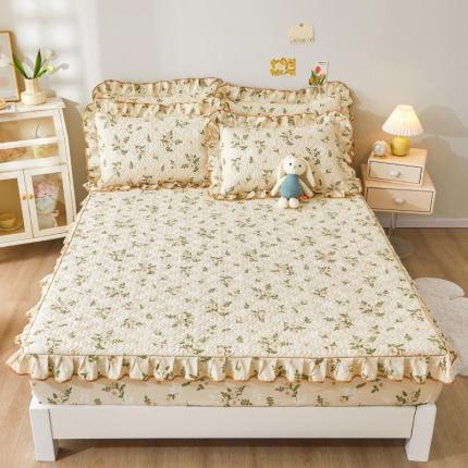 91家纺网 家纺一手货源 找家纺 宜凡 2023新款全棉印花床笠三件套 人间四月