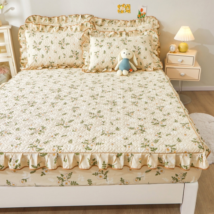 91家纺网 家纺一手货源 找家纺 宜凡 2023新款全棉印花床笠三件套 人间四月