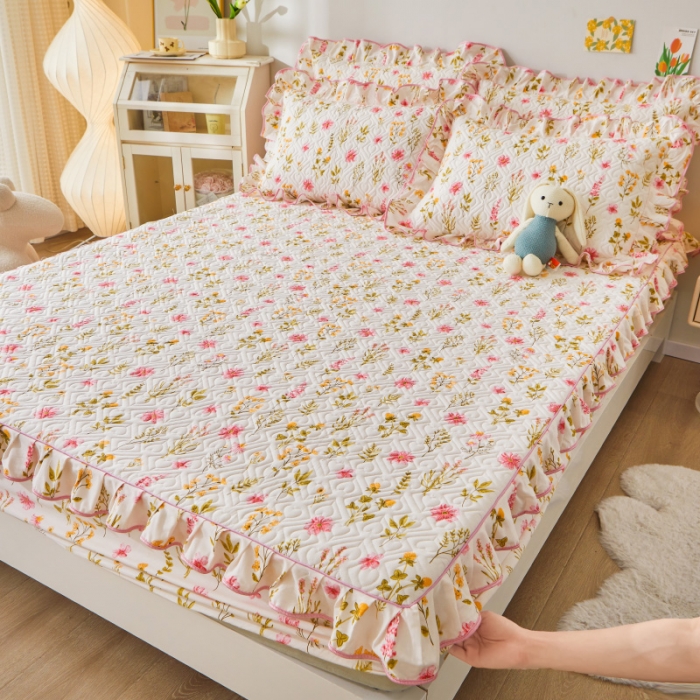 91家纺网 家纺一手货源 找家纺 宜凡 2023新款全棉印花床笠三件套 微梦