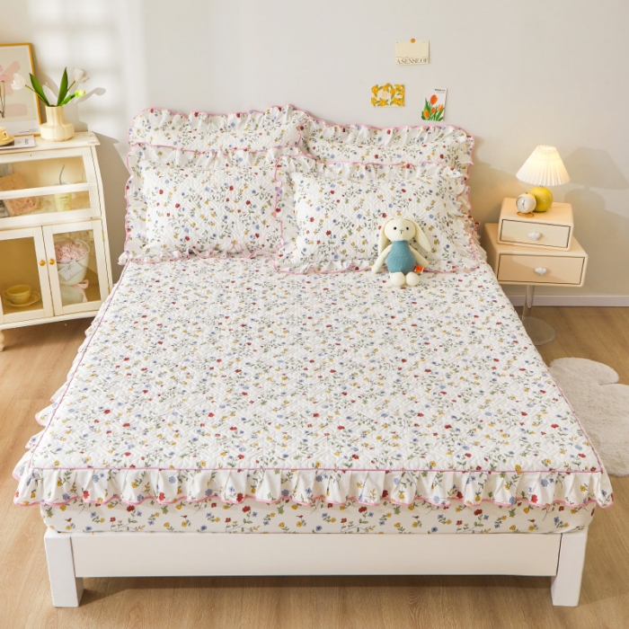 91家纺网 家纺一手货源 找家纺 宜凡 2023新款全棉印花床笠三件套 夏沫