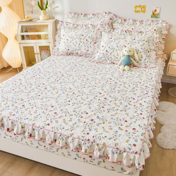 91家纺网 家纺一手货源 找家纺 宜凡 2023新款全棉印花床笠三件套 夏沫