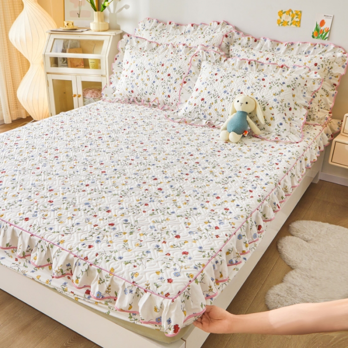 91家纺网 家纺一手货源 找家纺 宜凡 2023新款全棉印花床笠三件套 夏沫