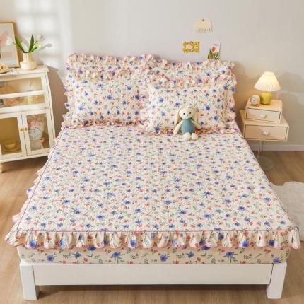 宜凡 2023新款全棉印花床笠三件套 茵漫