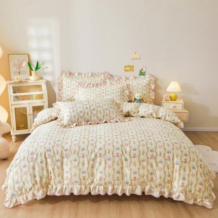 91家纺网 家纺一手货源 找家纺 （总）宜凡 2023新款全棉印花床笠四件套