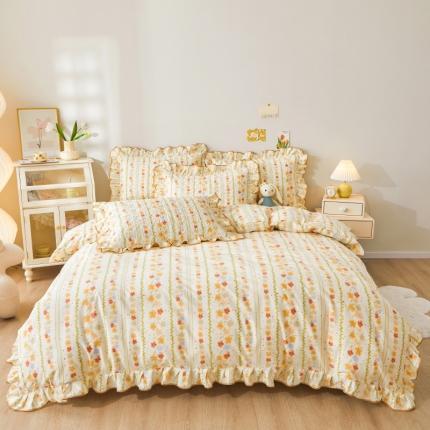 宜凡 2023新款全棉印花床笠四件套 露西