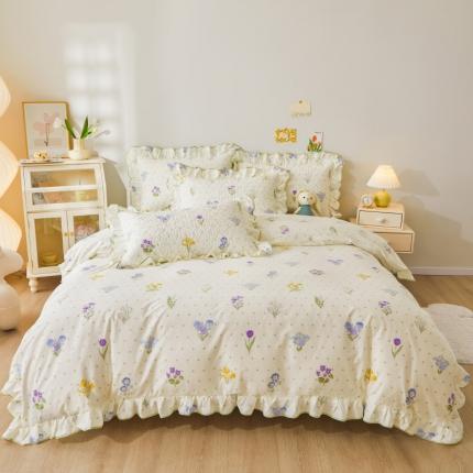 宜凡 2023新款全棉印花床笠四件套 蔷薇