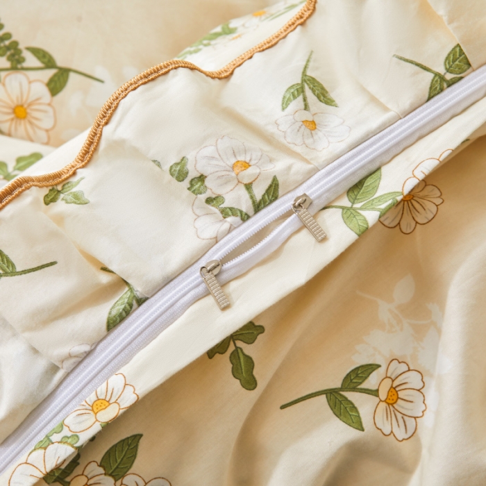 91家纺网 家纺一手货源 找家纺 宜凡 2023新款全棉印花床笠四件套 人间四月