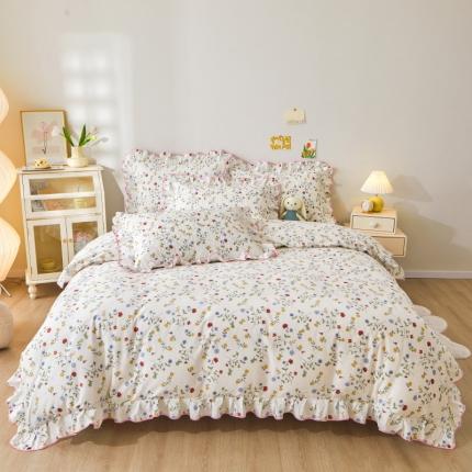 91家纺网 家纺一手货源 找家纺 宜凡 2023新款全棉印花床笠四件套 夏沫