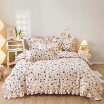 宜凡 2023新款全棉印花床笠四件套 茵漫