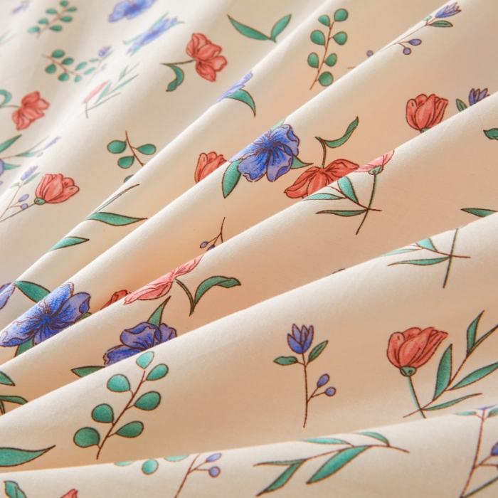 91家纺网 家纺一手货源 找家纺 宜凡 2023新款全棉印花床笠四件套 茵漫