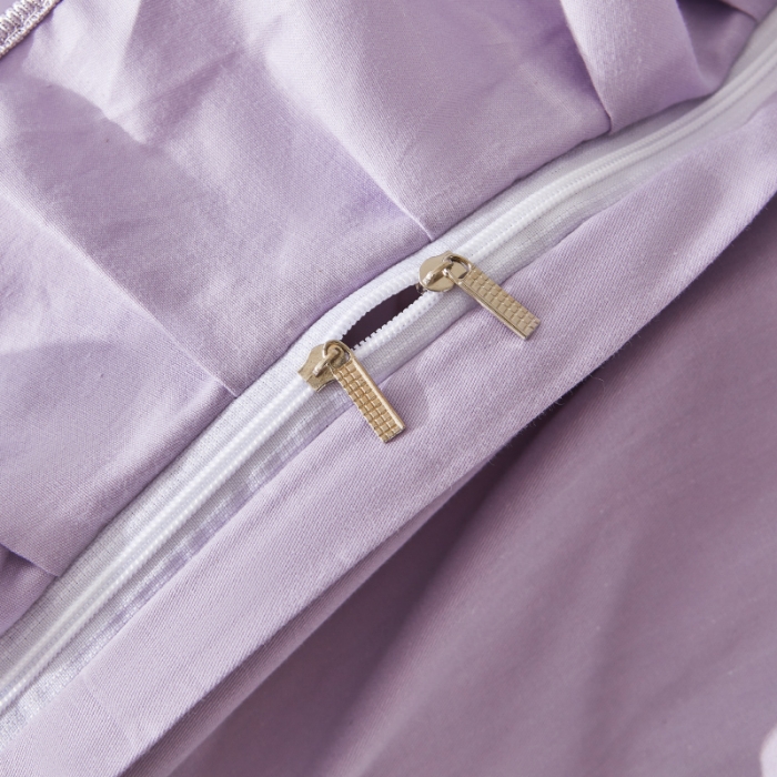 91家纺网 家纺一手货源 找家纺 宜凡 2023新款全棉印花床笠四件套 优雅紫