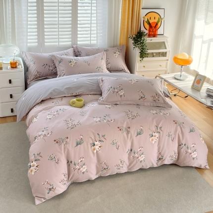 星期三家纺 2023新款6月新款铂金全棉13372四件套（加老板微信有会员价） 烟萝-粉