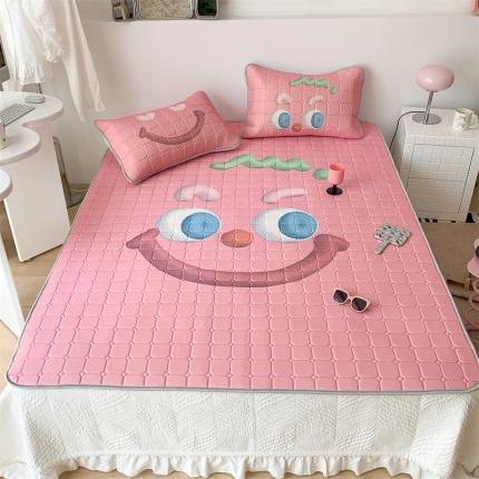 91家纺网 家纺一手货源 找家纺 （总）昔可 2023新款方块绗缝乳胶凉席三件套Chic风