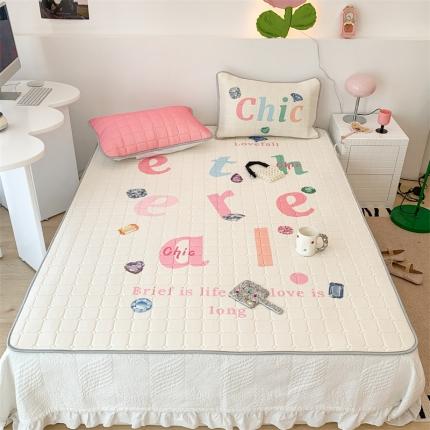 昔可 2023新款方块绗缝乳胶凉席三件套Chic风 chic钻石