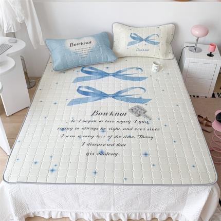 91家纺网 家纺一手货源 找家纺 （总）昔可 2023新款方块绗缝乳胶凉席芭蕾风