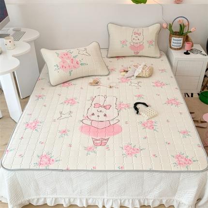 91家纺网 家纺一手货源 找家纺 （总）昔可 2023新款方块绗缝乳胶凉席芭蕾风