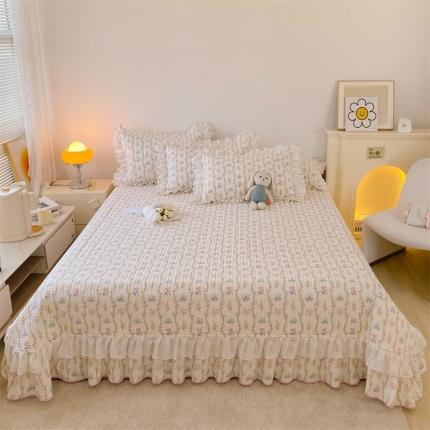 宜凡 2023新款全棉双层花边床盖三件套系列 仙草情缘