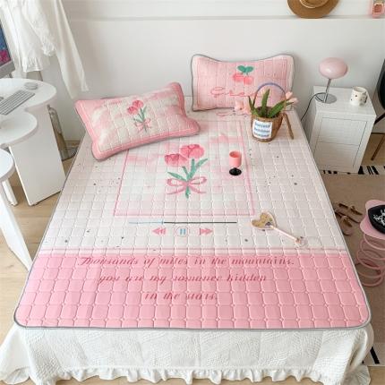 昔可 2023新款方块绗缝乳胶凉席花花系列 郁金香播放器