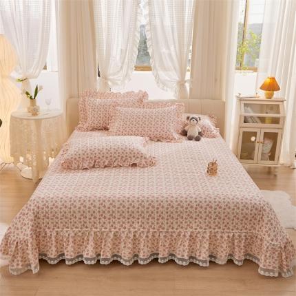 91家纺网 家纺一手货源 找家纺 （总）宜凡 2023新款全棉韩版蕾丝花边床盖三件套系列