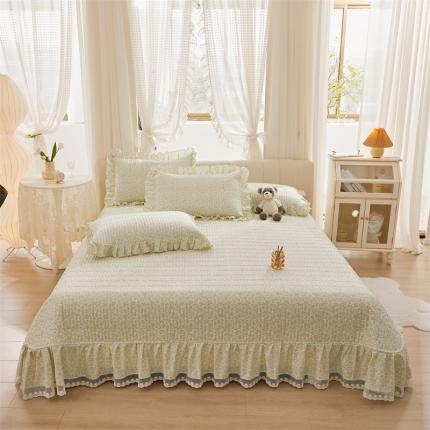 91家纺网 家纺一手货源 找家纺 （总）宜凡 2023新款全棉韩版蕾丝花边床盖三件套系列