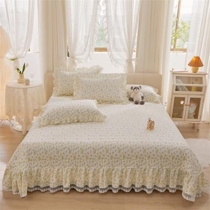 91家纺网 家纺一手货源 找家纺 （总）宜凡 2023新款全棉韩版蕾丝花边床盖三件套系列