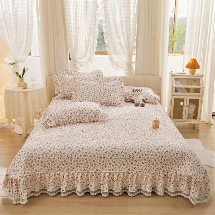 91家纺网 家纺一手货源 找家纺 （总）宜凡 2023新款全棉韩版蕾丝花边床盖三件套系列