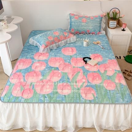 昔可 2023新款单层雪纺床裙花边款 湖边郁金香